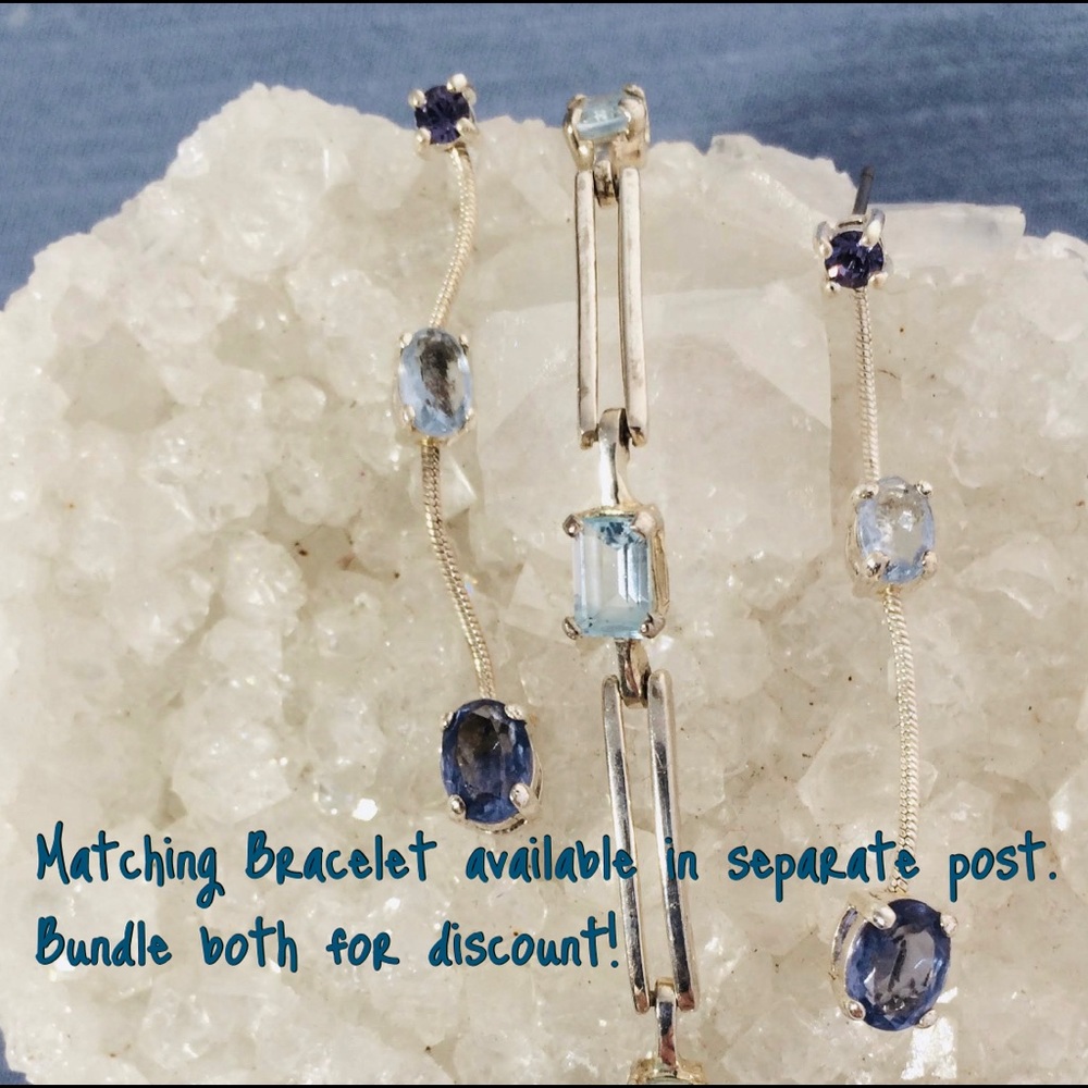 Three-Stone Sterling Earrings - Picture 8 of 8